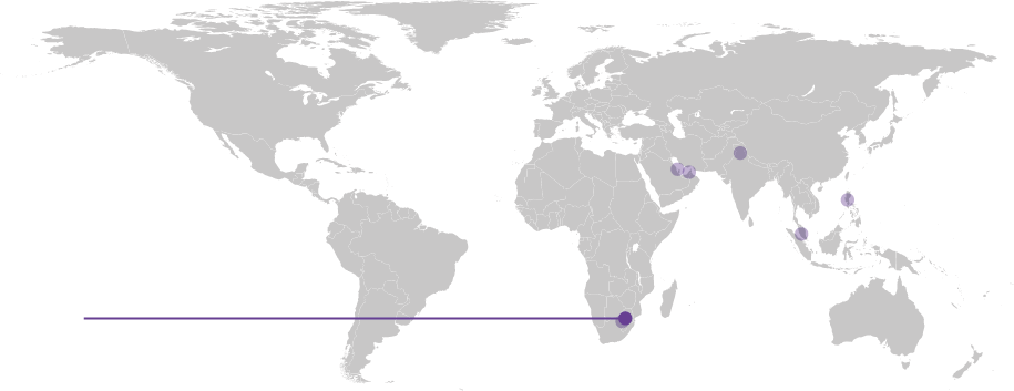 Map displaying location of Brescia House School, South Africa