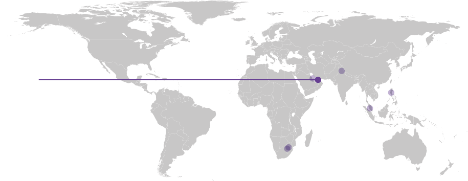 Map displaying location of Dubai International Academy, UAE